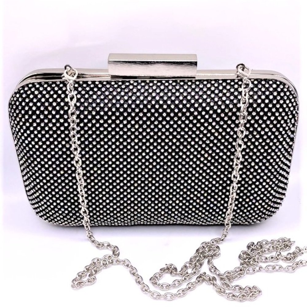INC International Concepts Rhinestone Black Clutch/Crossbody